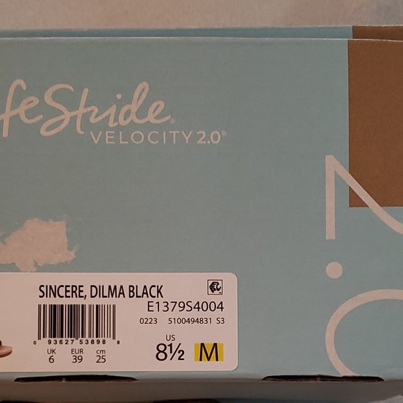LifeStride Womens Velocity 2.0 Sincere Dilma Black 8.5 Med Strappy Sandals New - Picture 6 of 6